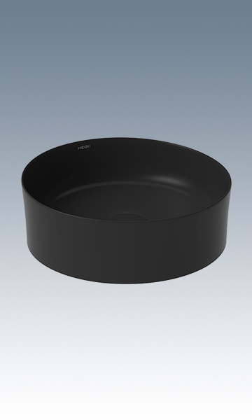 HC10650-038（靜謐黑） 圓形薄邊藝術盆